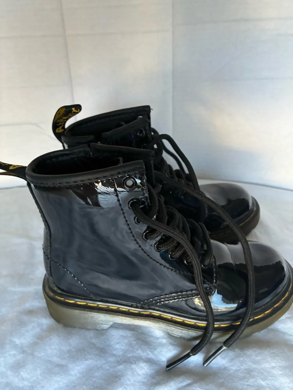 Little Kids Doc Martens Patent  Lace Boot 12